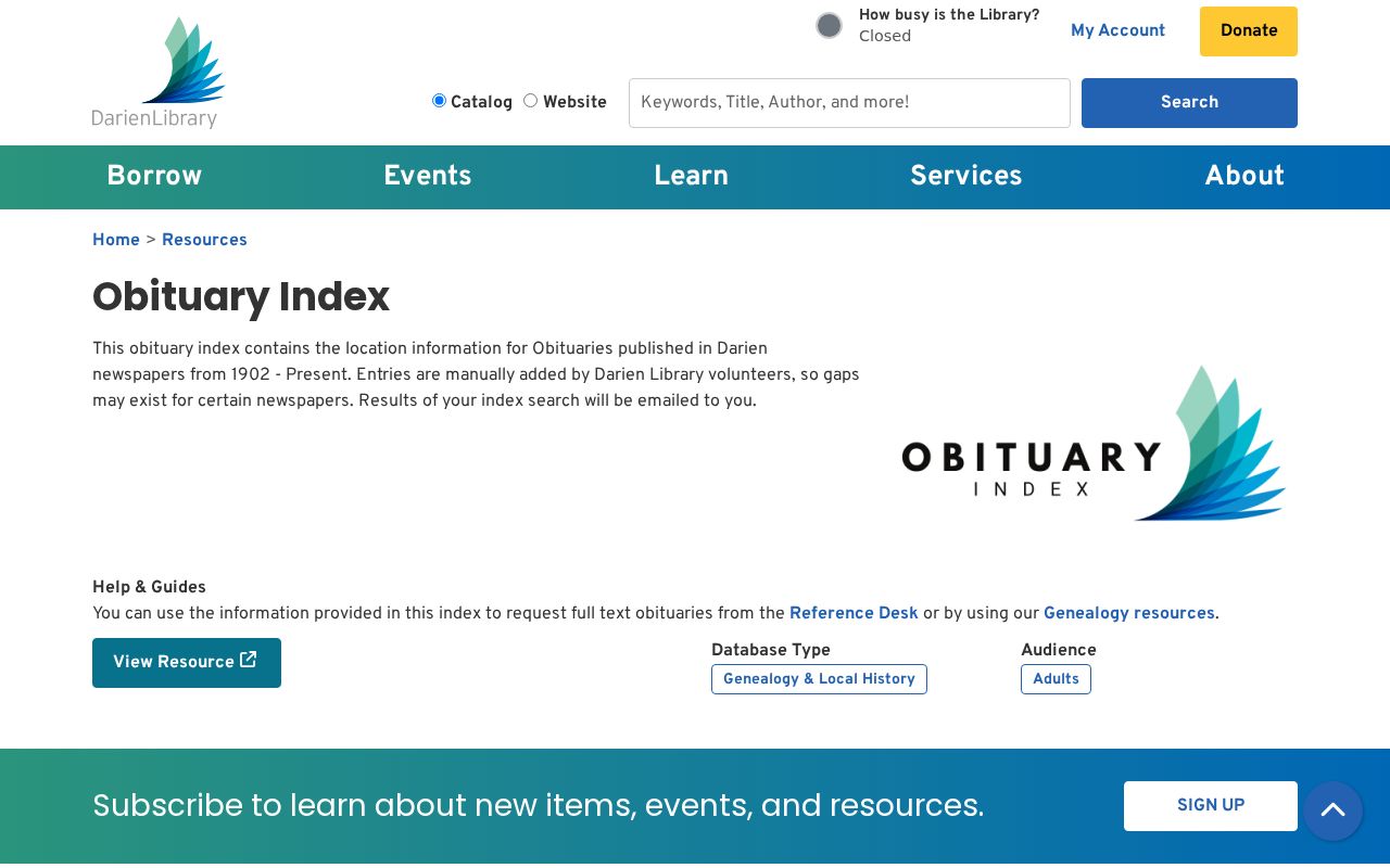 Darien city directory research beside the Darien obituary index