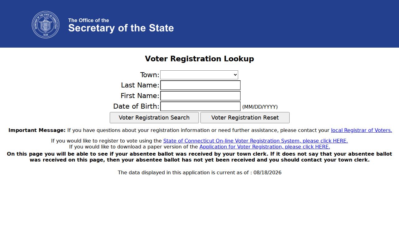 Darien residents directory Connecticut voter lookup source