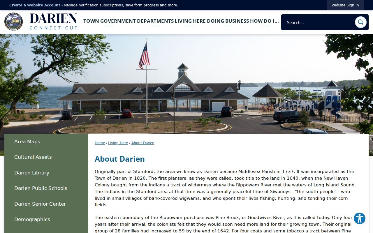 Darien residents directory local history and town records