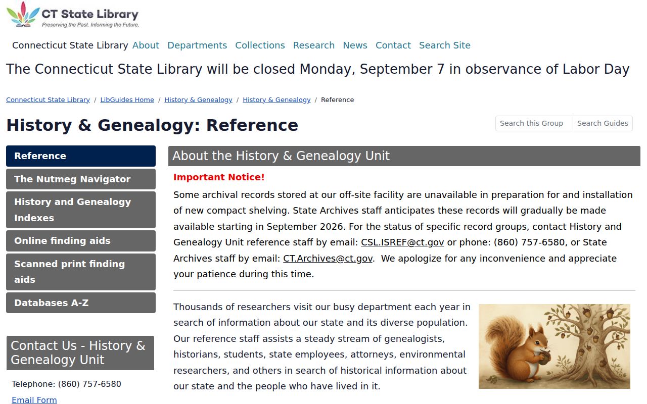 Darien previous residents research at the Connecticut State Library