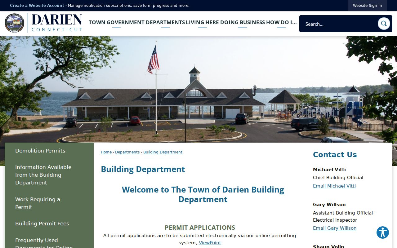 Darien street directory Building Department permit records