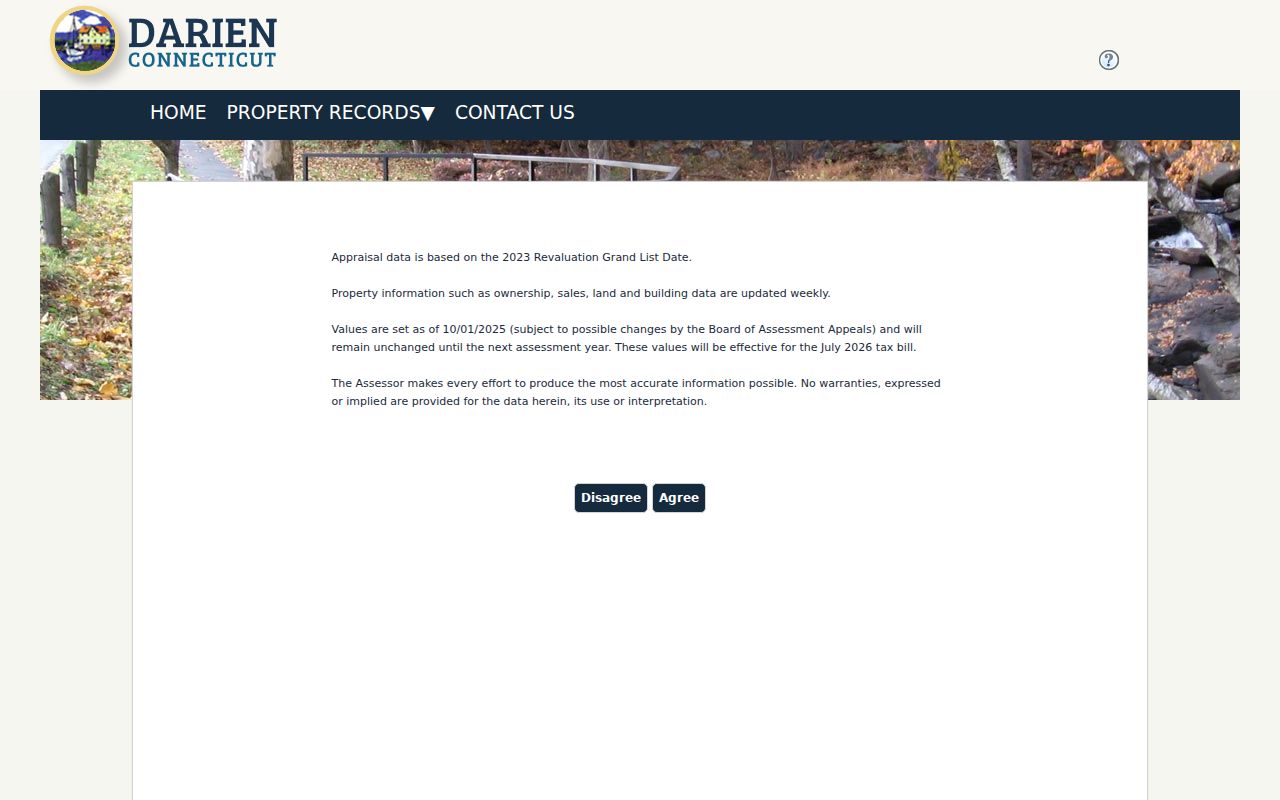 Darien ZIP code directory Assessor parcel search